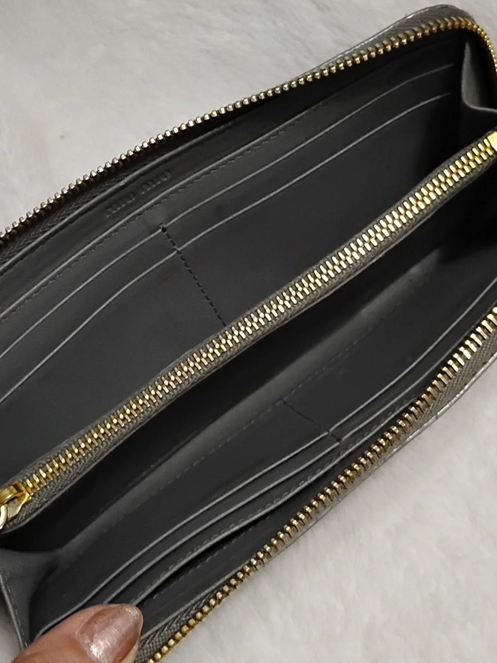 Miu Miu 2Tone Shimmer Metallic Vintage Wallet! Croc-Embossed ZipGold Logo!